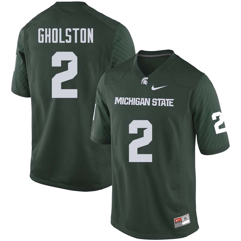 Men #2 William Gholston Michigan State College Football Jerseys Sale-Green